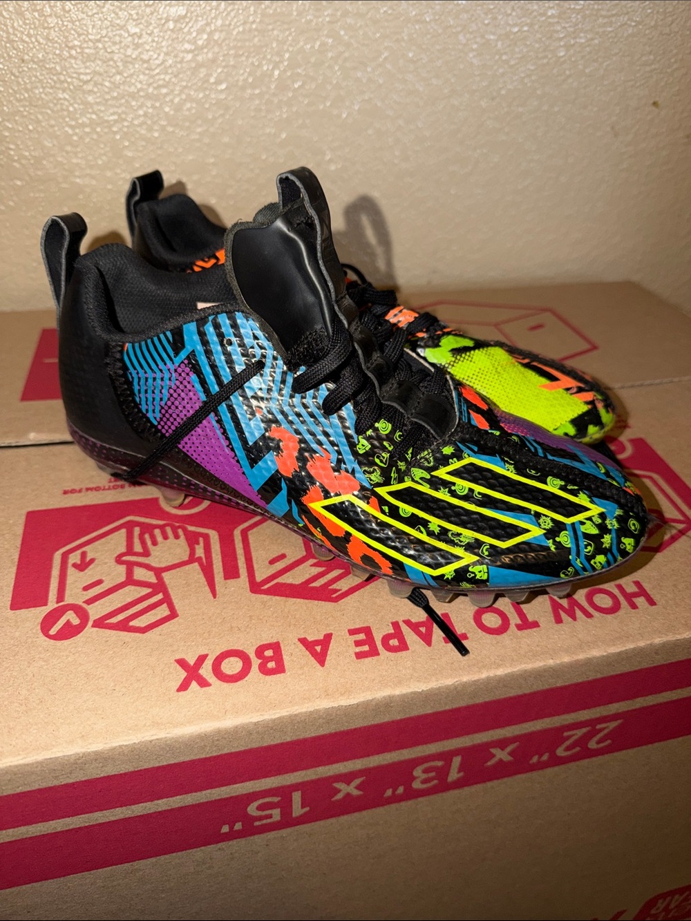 adidas Kids Multicolor Graphic Football Cleats
